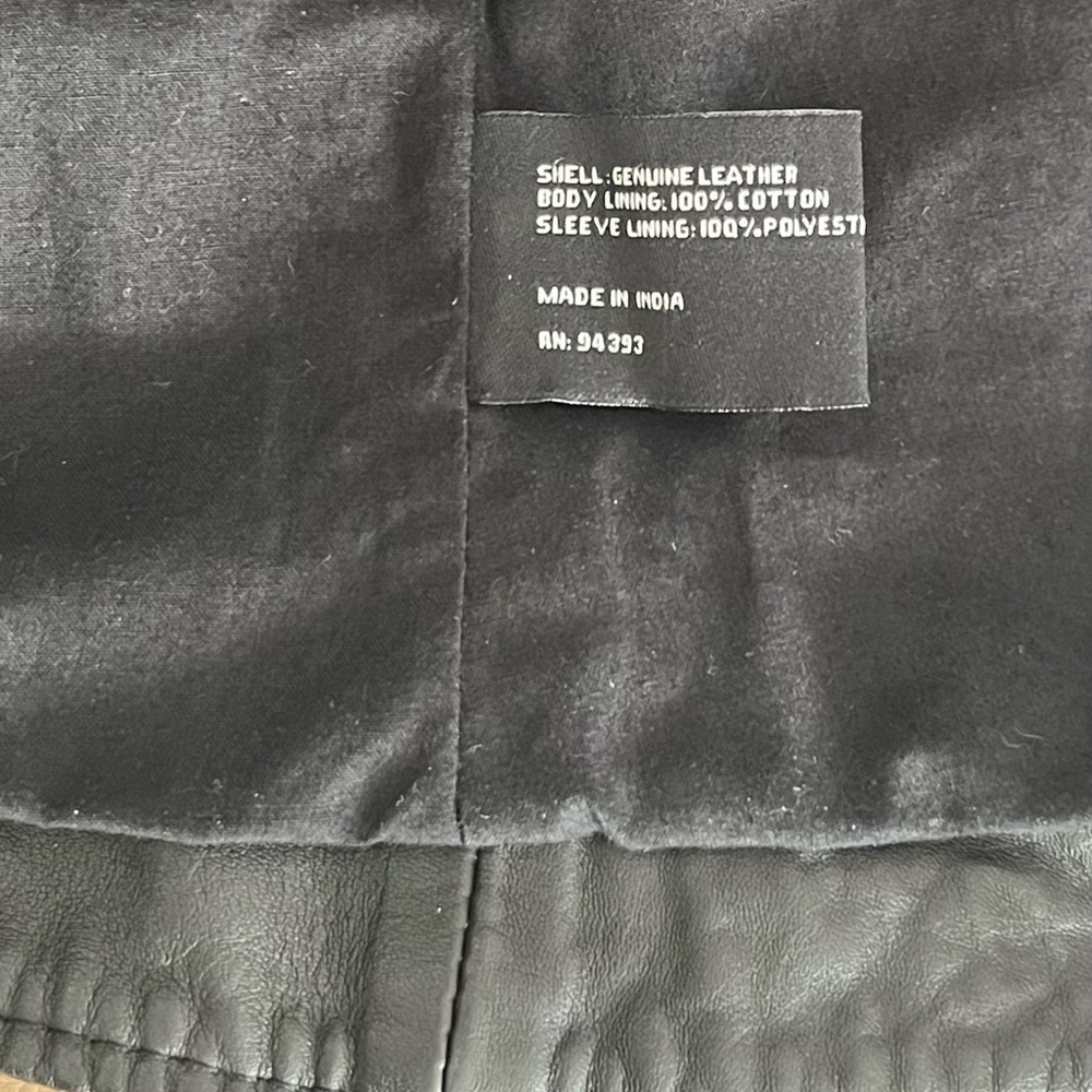 Slate & Willow Embossed Studs Moto Black 100% Leather Jacket Zipper Pockets XS/S - Picture 13 of 16